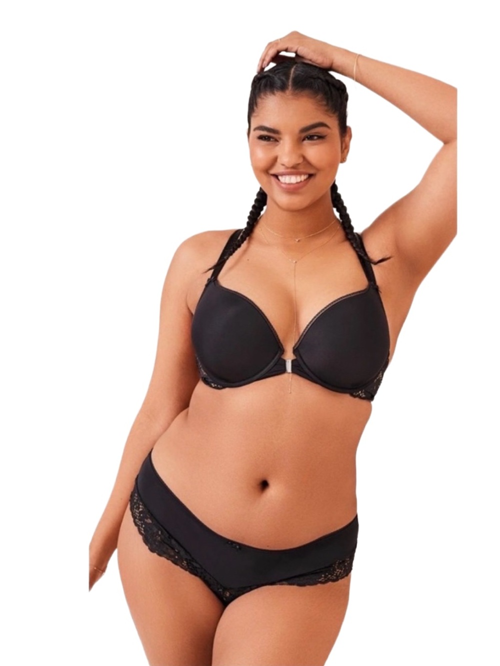 ADORE ME LACE CONTOUR BRA & PANTY SET - BLACK SIZE 44DD (NEW WITH TAGS) A3